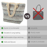 Strandtas - grote stijlvolle damesstrandtas - strandtas met ritssluiting, binnenvak en waterdicht - met schattig design