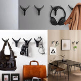 4 stuks dubbele wandhaken, garderobehaken, wandmontage, kledinghaken, zinklegering, handdoekhaken, ideaal voor garderobehaken, badkamer, keuken, kantoor, met schroeven, zwart