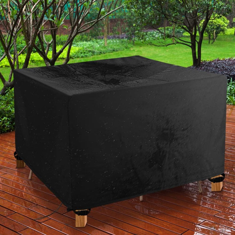Tuinmeubelhoes, rechthoekig, zwaar uitgevoerd 420D Oxford-weefsel, zeildoek tuinmeubelen, waterdichte beschermhoes, anti-UV zeildoek voor tuintafels, terrasmeubilair (125 x 125 x 74