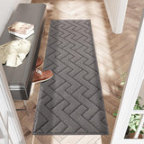 Deurmat voor binnen en buiten, 50 x 120 cm, vuilvangmat, antislip voetmat, binnen, wasbaar, voor binnen, deurmatten, huisdeur, dun, voor ingang, hal, tuin, binnen, huisdier, grijs