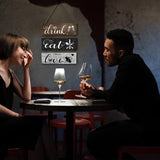 Houten keukenbord, rustiek keukenmuurkunstbord, eet liefdedrankbord met haken, primitieve keukenmuurdecoratie voor keuken, eetkamer, bar, café