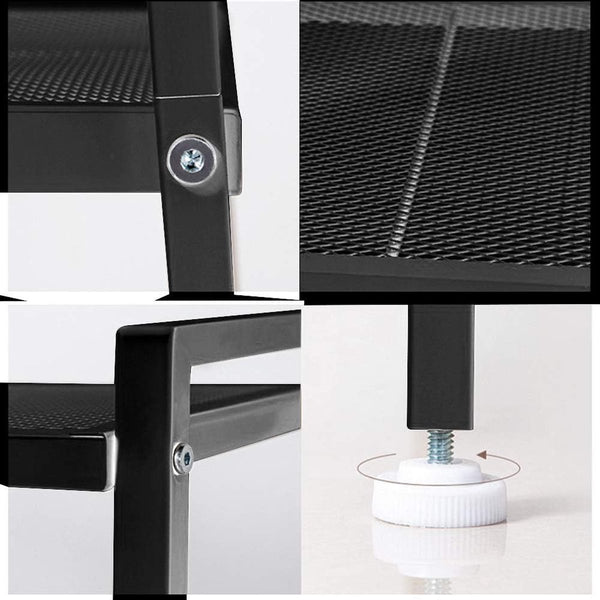 4-laags metalen planken opbergplank boekenkast staande plank 4-laags zwart 35,5 x 30 x 147 cm