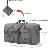 Lichtgewicht opvouwbare reistas Grote sporttas Dames Heren met schoenenvak Reistas Sporttas voor reizen Gym Vakantie Overnachting, B Grijs, reistas