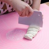 Siliconen bakmat deegrol siliconen mat zeer grote deegmat voor fondantdeeg pizza bakmatten (70 x 50 cm en deegsnijder) roze