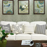 Kussenhoes 40x40 set van 4 linnen decoratieve kussenhoezen buitenkussen bankkussen voor slaapbank slaapkamer tuinbed 40x40cm grijze print