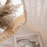 2 stuks natuurlijk linnen, mengweefsel, boerderijstijl, landelijke stijl, gordijnen voor slaapkamer en woonkamer, 245 x 140 cm (h x b), natuur