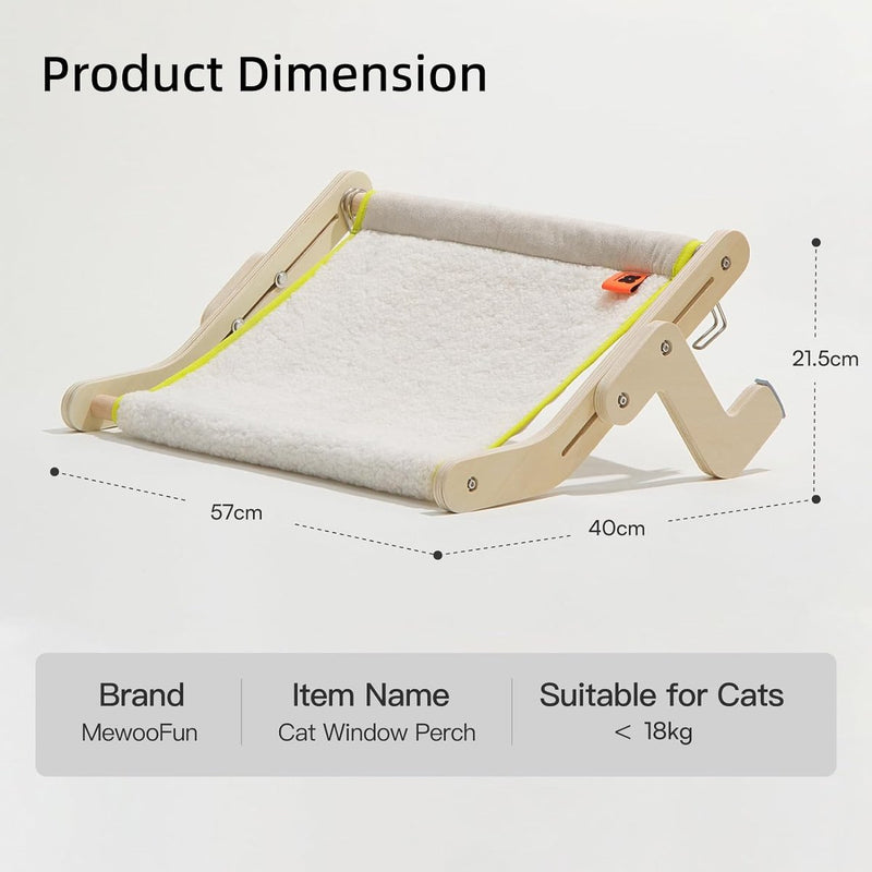 Kattenhangmat, verwarming, vensterbanken voor katten, vensterbank, kattenhangbed, raam, ruimtebesparend design, tot 18 kg, 55 x 40 cm, groot beige