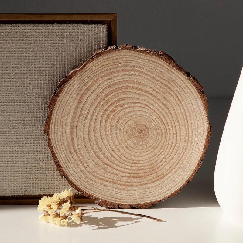 Houten schijven 20 cm - 23 cm diameter 8 stuks, boomstam schijven, kleine boomschijven 20 cm diameter, houten schijf rond, boomschijven 20 cm, ronde houten plaat, hout Kerstmis