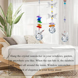 Kristallen zonvanger hangend metalen vlinderornament, glazen balprisma regenboogmaker woondecoratie, 3 stuks