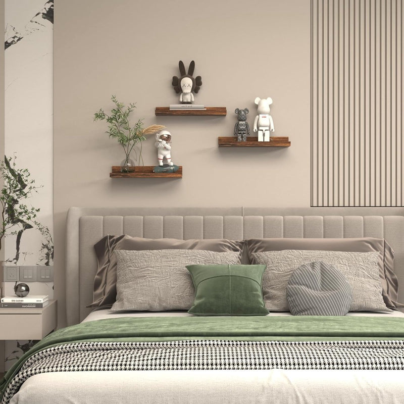 40 cm lange wandplanken, rustieke zwevende planken, fotolijst voor woonkamer, keuken, kinderkamer of slaapkamer, 3 stuks met verschillende maten