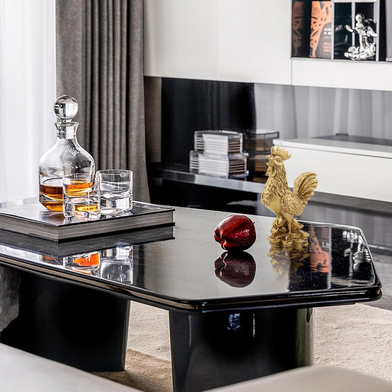 Messing Figuur Haan Gemaakt van Zuiver Koper Kip Decoratie, 10cm / 3,94 Inch Gunstige Haan Standbeeld Ingots Rijkdom Feng Shui Sculptuur Thuiskantoor Chinese Dierenriem Ornament