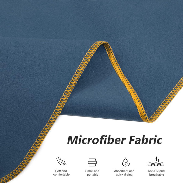 Surf poncho voor dames heren volwassenen jongeren, ultralicht en sneldrogend, badponcho handdoek, van microvezel, ook als omkleedhulp strand (donkerblauw)