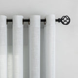 Gordijnen met natuurlijke linnenstructuur, gordijnen met inslagringen, linnen, gordijnen voor raam, woonkamer (lichtgrijs, H x B) 260 x 140 cm, 2 stuks