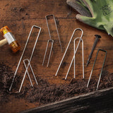 300 grondankers 100 mm lang, 13 mm breed, diameter 2,9 mm, montageankers grondankers voor de tuin van niet-gegalvaniseerd staal, haringen voor het bevestigen van onkruidbestrijdingsdoek, kunst