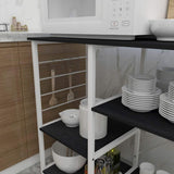 Keukenplank Opbergrek Keukeneiland Keuken Oven Keukenkast Bakkersrek Opbergwagen Organizer Multifunctioneel Opbergrek 90 x 40 x 83 cm