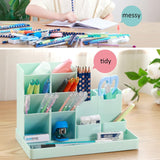 Pennenhouder, organizer, pennenhouder, bureau, kinderbureau-organizer, multifunctionele pennenhouder voor jongens en meisjes, bureau-organizer, kantoor en school, groen