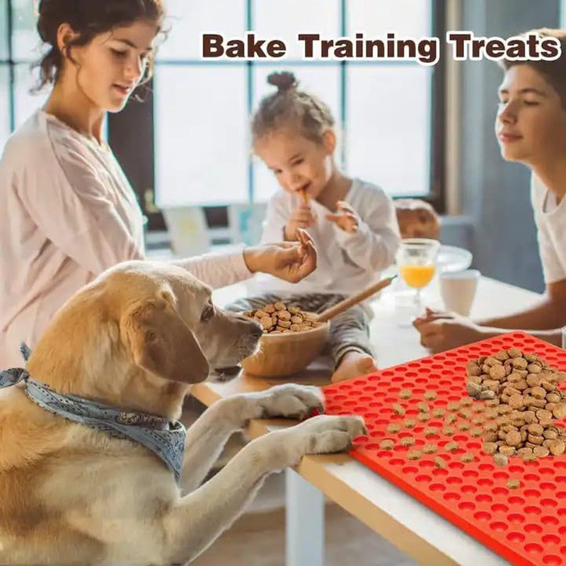 Bakmat voor hondenkoekjes met 468 gaten, mini-halfronde siliconen bakmat, hittebestendig en geschikt voor levensmiddelen, antiaanbaklaag, bakvorm voor hondenkoekjes