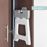 opvouwbare opstapkruk 23 cm met handgrepen, polypropyleen, grijs, 32 x 26 x 23 cm