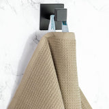 Set van 6 handdoeken wafelpique, 100% katoen, 50x70 cm, cappuccino