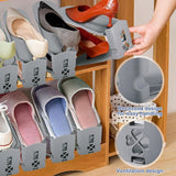 10 stuks verstelbare schoenenrekken, schoenenhouderset, 3 in hoogte verstelbaar, afneembaar, ruimtebesparend, antislip, kunststof (grijs)