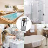 Set van 2 gootsteenpluggen, afvoerzeef, afvoerfitting, wastafel, universele pop-up gootsteenplug, roestvrij staal, voor 34-40 mm afvoerafvoerplug voor badkuip