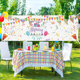 Set van 2 grote blanco banners, witte banners, zelf vormgeven, gepersonaliseerd, blanco lang met oogjes voor verjaardag jeugdwijding, polyester feestbanner met 10 m hangend touw voor feestfeesten, 180
