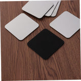 Set van 6 vierkante stalen placemats met antisliponderzetters van roestvrij staal