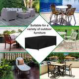 Afdekking voor tuinmeubelen, rechthoekig, 170 x 95 x 74 cm, afdekhoes van 420D Oxford-weefsel, waterdicht, uv-bestendig, beschermhoes voor meubelsets, tuintafel, zitgroep, zwart