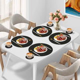 Placemats rond zwart 8 stuks wasbaar 34 cm tafel placemats hittebestendige placemats voor keukendiner