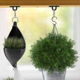 Set van 8 zwarte M5-roestvrij stalen ooghaken om vast te schroeven, duurzame U-vormige wand-/plafondhaken, zwart, rechthoekig, 50 x 15 mm, schroefhaken van roestvrij staal om op te hangen