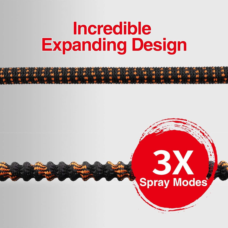 Flexibele tuinslang 30 m, robuuste 3-laags latex waterslang, 3/4" en 1/2" metalen aansluitingen, 3450D stof, knikvrij, spray met 10 functies