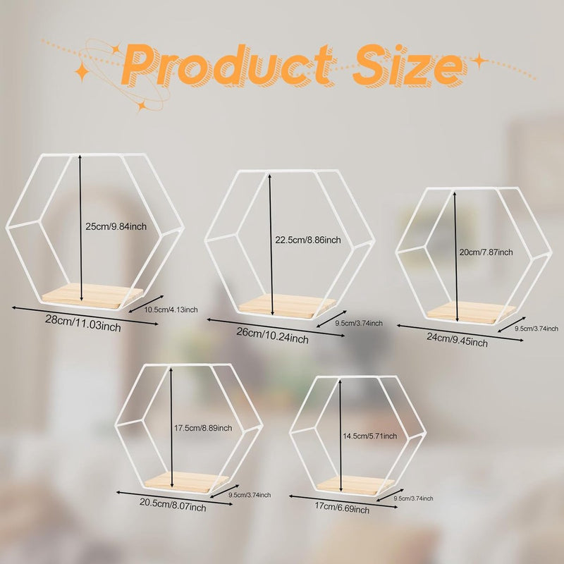 Wandplank wit metaal set van 5 planken wanddecoratie hangplank zolder wandplanken wandplank wit voor wanddecoratie in woonkamer, slaapkamer, badkamer, café en hotel