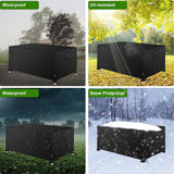 Hoes voor tuinmeubelset, 200x160x70 cm/UV-bescherming, 420 D bestendige tuintafelhoes in winddicht Oxford polyester, hoezen voor meubelsets, outdoor rotan bankhoes, rechthoekig