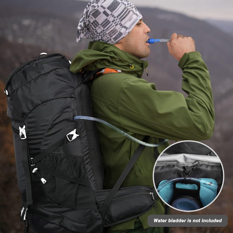 Wandelrugzak 50 l, heren en dames, waterdichte trekkingrugzak, reisrugzak, outdoor, wandelen, rugzak met regenhoes, backpacker rugzak voor wandelen, bergbeklimmen, kamperen, reizen sport
