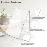 5 stuks acryl boekensteun, boekenstandaard, brochurestandaard, boekenstandaard, acrylstandaard, 13 x 11,5 x 10 cm, transparant, goederendrager, schuine standaard, brochurehouder