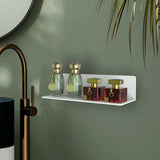 2 stuks wandrek, wit acryl, 23 x 9,5 cm, zwevende wandplanken, zwevend rek, zonder boren, met 4 kabelclips, displayplank muur, mini-rek voor kantoor, badkamer, keuken, slaapkamer