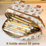etui, schattig etui voor meisjes, jongens, schoolbenodigdheden, etui, grote etui met vakken, stoffen etui, Kawaii (S1)