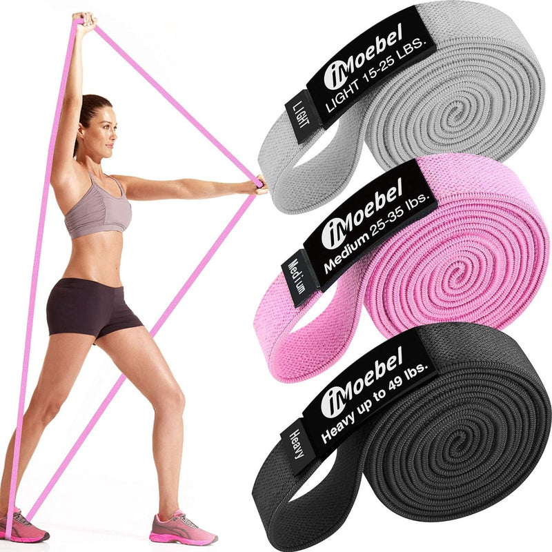Fitnessband, geweven weerstandsbanden, lange weerstandsbanden, antislip, theraband, gymnastiekband, optrekband voor krachttraining, crossfit, yoga, home-workout
