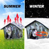 Kattenhuis voor buiten Winterbestendig, opvouwbaar, waterdicht en warm Kattengrothuis met verwijderbaar kussen voor zwerfdieren