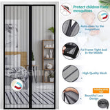 Magnetisch vliegengaas voor deur, insectenwerend, magnetisch muggennet, automatisch gesloten, anti-muggengordijn voor balkon- en terrasdeur, zwart A, 70 x 200 cm