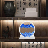 Zandfoto's voor draaien, 3D Zandloper - Zandfoto Geschenken Zandloper Decoratie 3D Zandloper Diepzee Zand Landschap Esthetisch voor Kantoor Woonkamer Bureau Volwassenen Kinderen (Blauw, 7 inch)