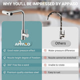 Kraan keuken, keukenkraan met sproeier, uittrekbaar voor de keuken, eengreeps, uittrekbare spoelbakarmatuur, 1 gat 360° draaibaar, hogedruk waterval, geborsteld roestvrij staal