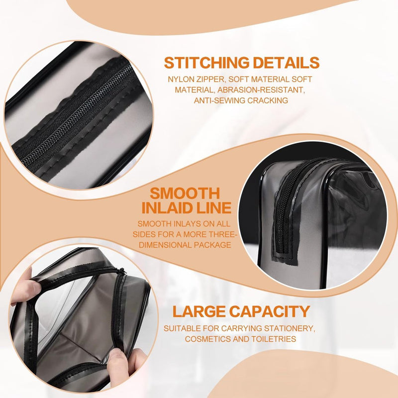 Handbagage, vloeistoffen, toilettas, transparant, waterdichte tas met ritssluiting, vliegtuig, reizen, cosmeticatas, transparant, toilettas voor het vervoer van vloeistoffen (4 stuks), transparant