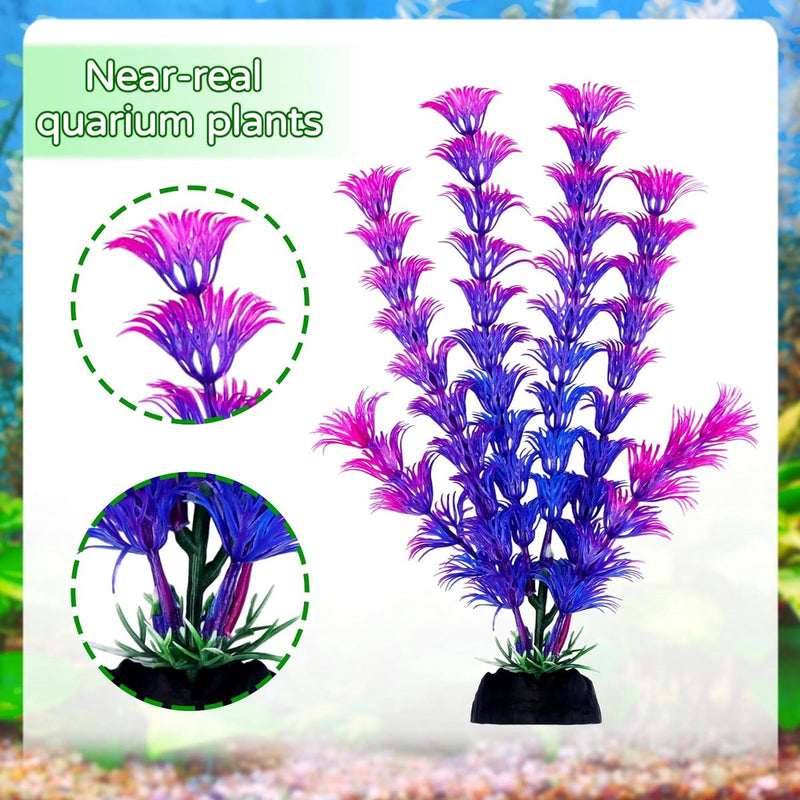 Pakket met 20 kleurrijke kunstplanten, aquariumdecoratie, terrariumplantdecoratie, voor aquaria, visaquariumdecoratieplant