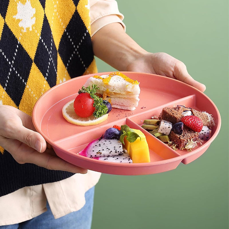 4 stuks gedeelde borden met onderverdeling, 20 cm borden met onderverdeling, onbreekbare portie controleborden, gedeelde eetborden, onderverdeeld voor volwassenen en kinderen