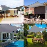 Luifel 3 x 5 m Rechthoekig PES Polyester Waterdicht 95% UV-bescherming Inclusief bevestigingstouwen Grijs