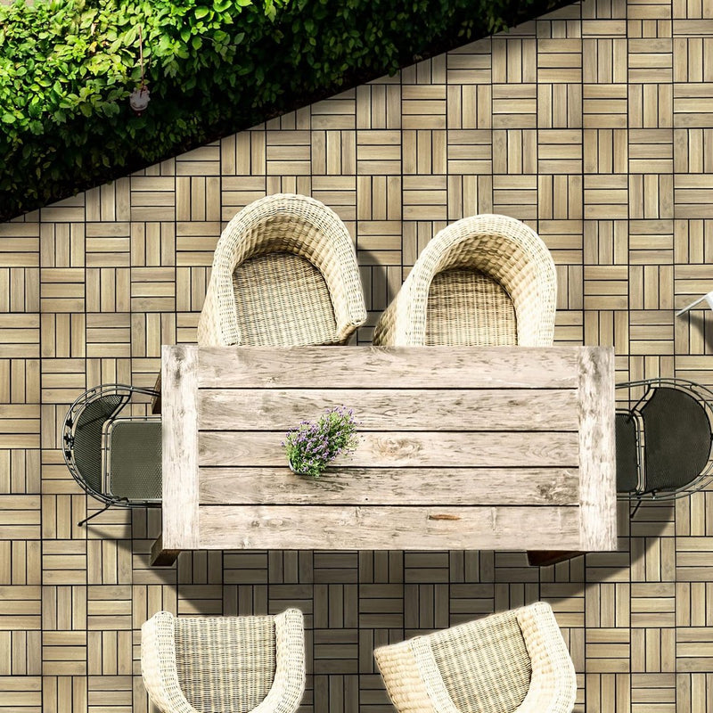 10 x 30 cm acaciahouten vloertegels 30 cm x 30 cm weerbestendig eenvoudig te leggen lichtbeige