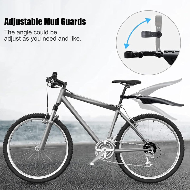 Spatborden voor mountainbike, 24 - 29 inch, universeel MTB-spatbord voor voor- en achterwiel, spatwater/vuil, verstelbare mudguard voor mountainbike, racefiets, stadsfiets