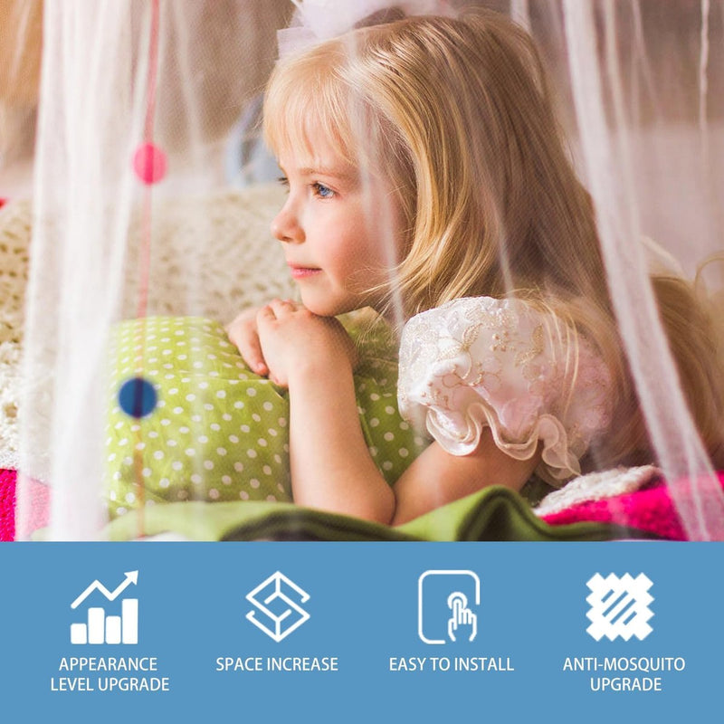 Klamboe met haken, eenpersoonsbed, tweepersoonsbed, kinderbed, muggennet, sprei, fijnmazig muggennet, familiebaldakijn, muggennet voor op reis