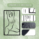 3 stuks metalen wanddecoratie minimalistische abstracte vrouwen muurkunst enkele lijntekening zwarte kunst vrouwelijke moderne wanddecoratie voor slaapkamer keuken badkamer